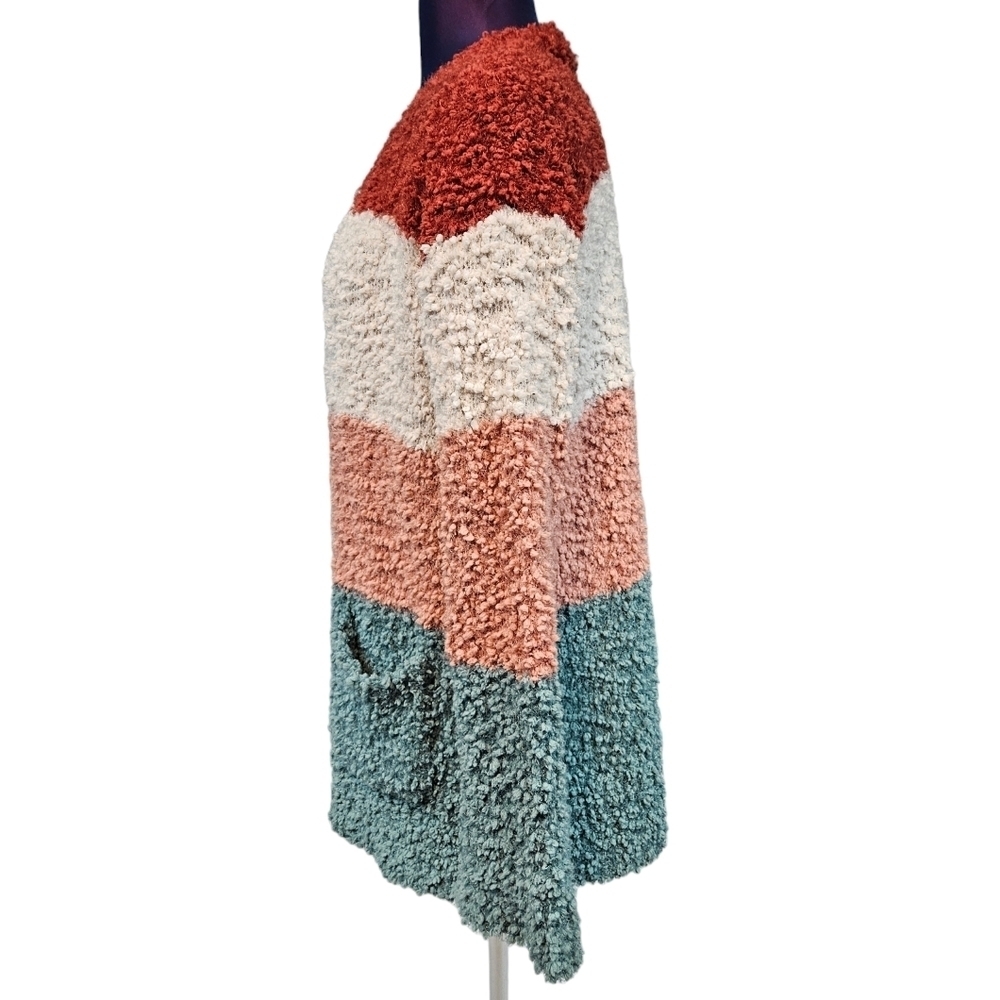 Hippie Rose Colorblock Popcorn Knit Cardigan Sweater Size Medium Women's J33 - Picture 3 of 9